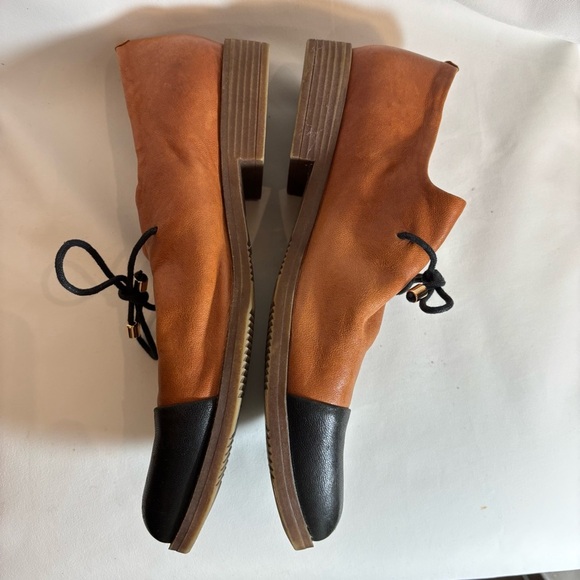 DJANGO & JULIETTE Sz 40 Kotty Leatherr Lace Up Pointy Toe Flats Loafers NEW - Picture 6 of 10